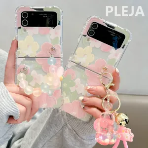 Cute Bell Flower Pendant Chain Samsung Galaxy Z Flip 4 3 Case