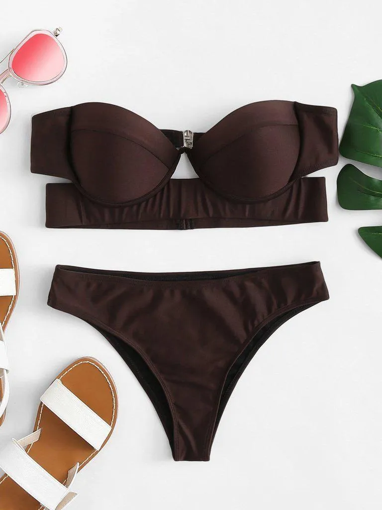 Cutout Bandeau Bikini Set
