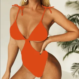 Cutout Slimming Backless High Cut Swimsuits