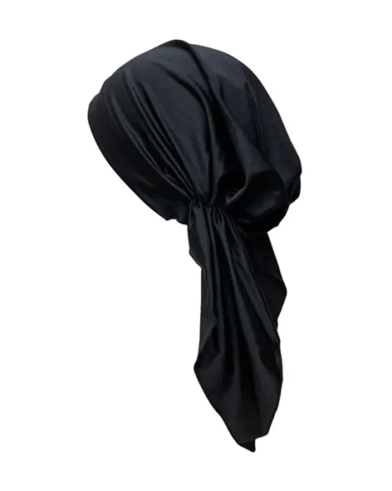 CVRGE Libby Black Swim Pre-Tied Bandanna with Silicone Grip
