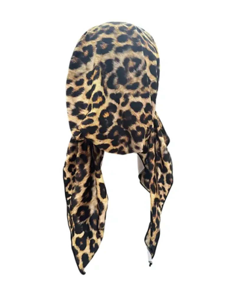 CVRGE Libby Leopard Swim Pre-Tied Bandanna with Silicone Grip