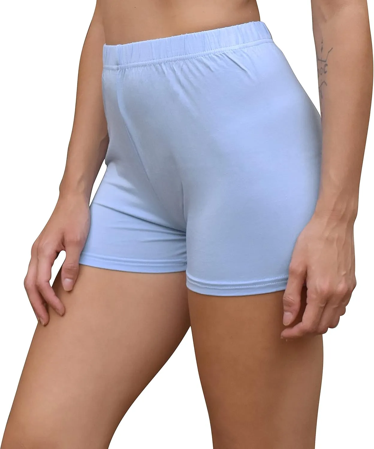 Daisy Del Sol Women's High Waisted Stretchy Soft Tie Dye Floral Solid Yoga Athleisure Loungewear Biker Boyshort Booty Shorts