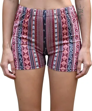 Daisy Del Sol Women's High Waisted Stretchy Soft Tie Dye Floral Solid Yoga Athleisure Loungewear Biker Boyshort Booty Shorts