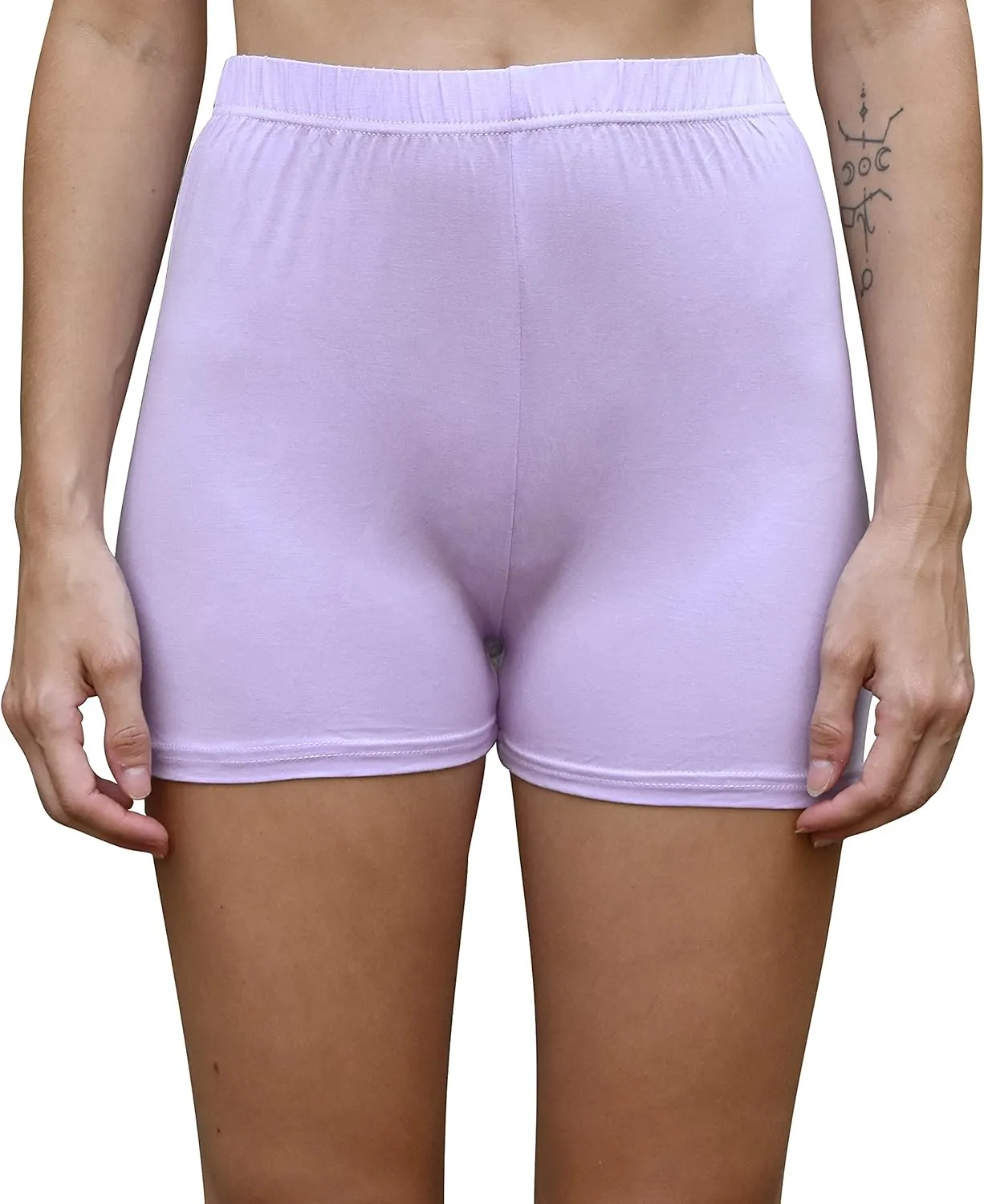 Daisy Del Sol Women's High Waisted Stretchy Soft Tie Dye Floral Solid Yoga Athleisure Loungewear Biker Boyshort Booty Shorts
