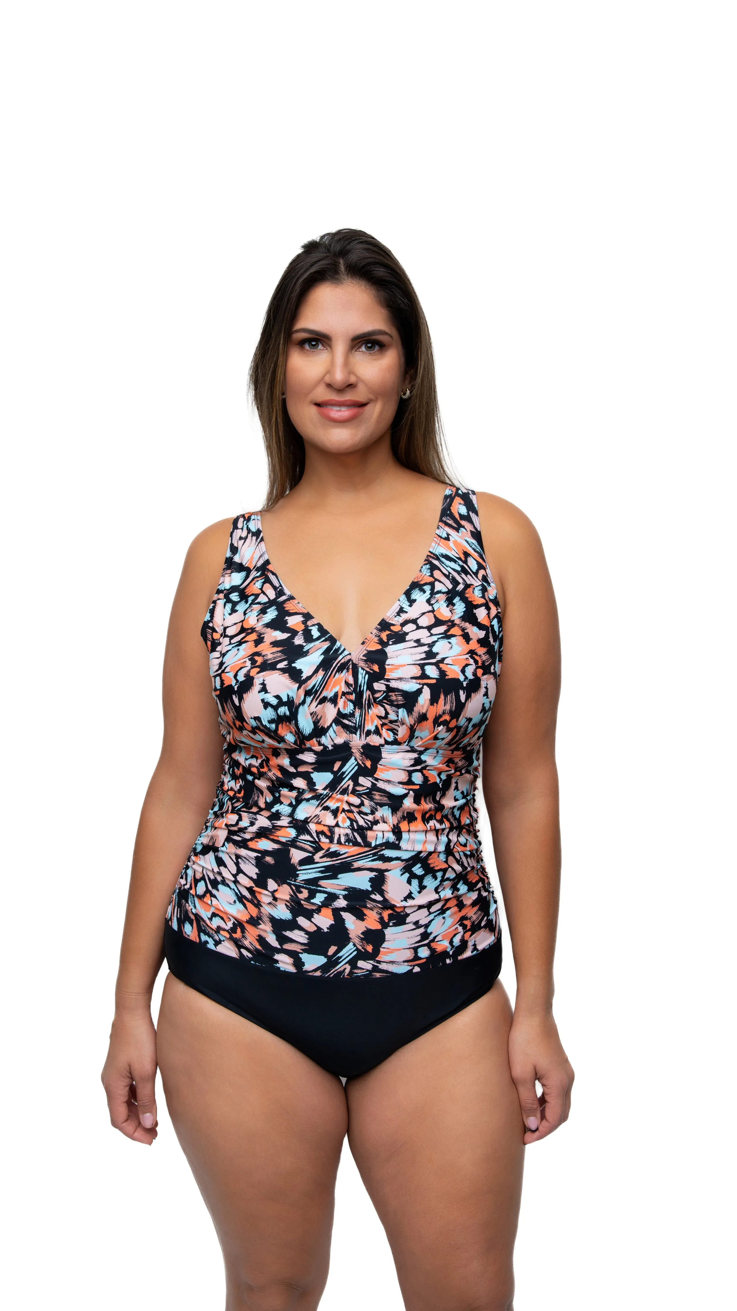 Dalia V-Neck Side Shirred One Piece