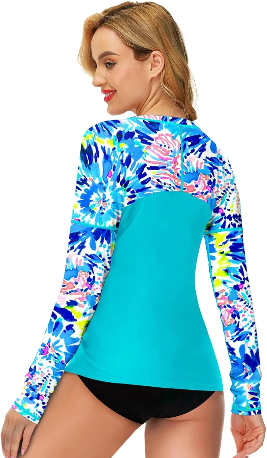 Deerose Womens Rash Guard Long Sleeve Sun Protection Shirts for Swimming