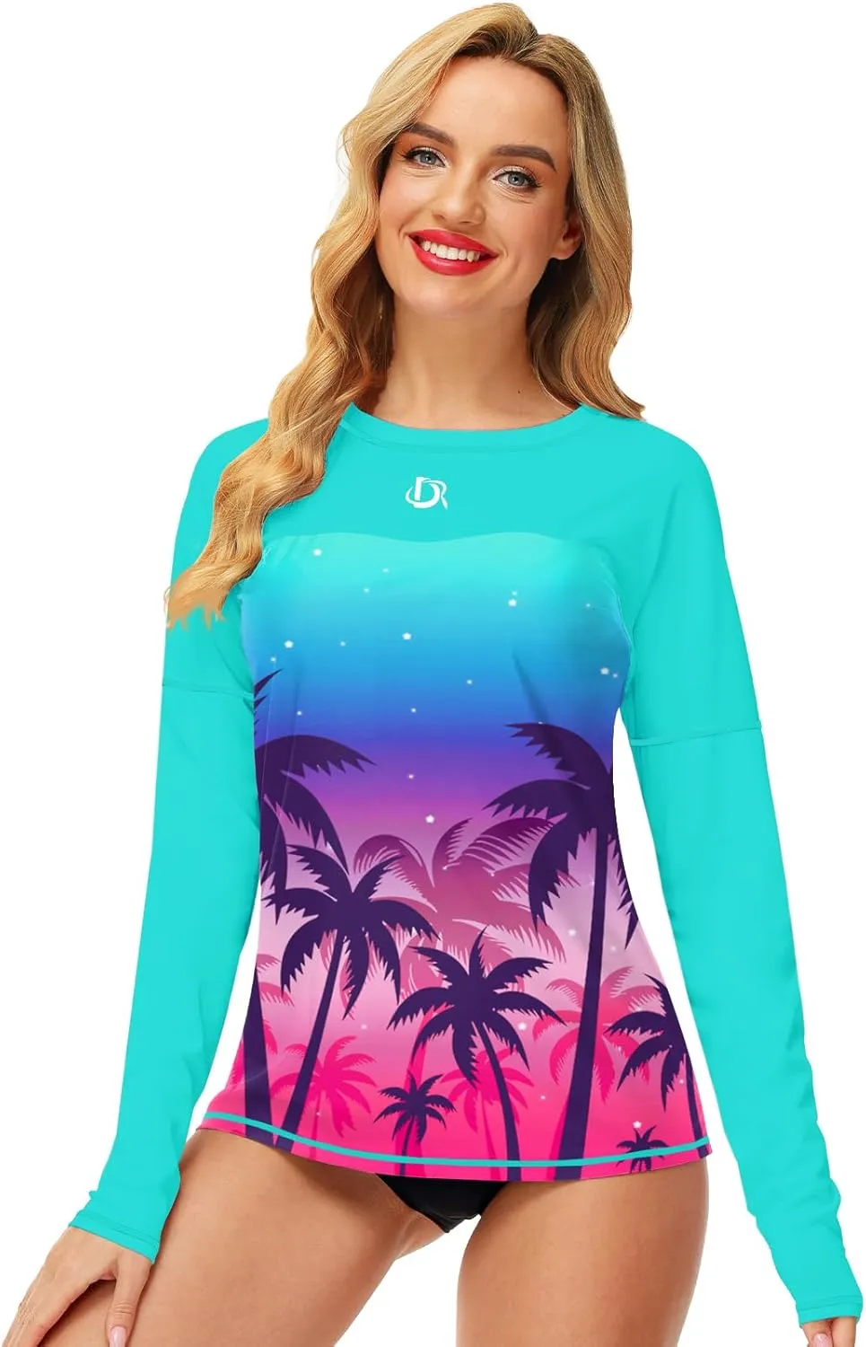 Deerose Womens Rash Guard Long Sleeve Sun Protection Shirts for Swimming
