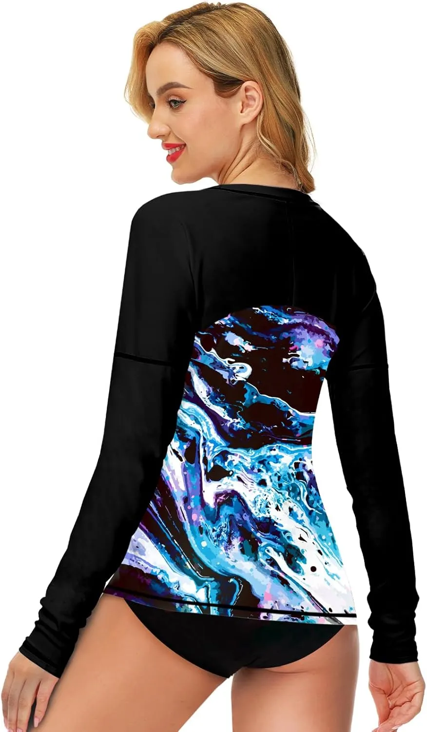 Deerose Womens Rash Guard Long Sleeve Sun Protection Shirts for Swimming