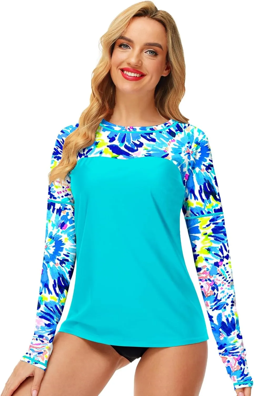 Deerose Womens Rash Guard Long Sleeve Sun Protection Shirts for Swimming