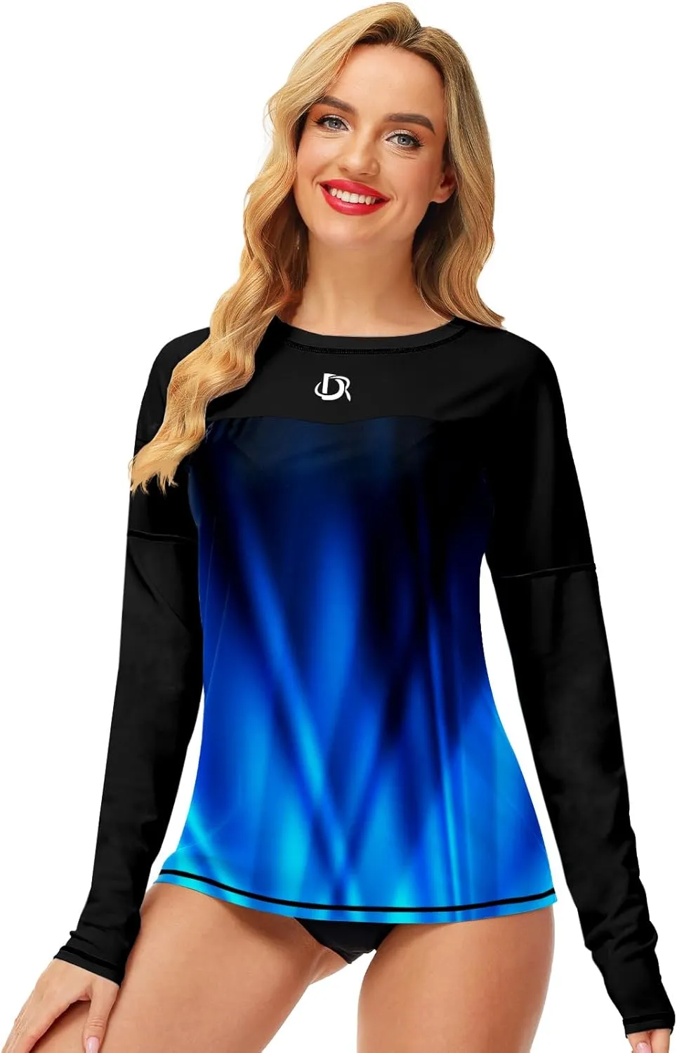 Deerose Womens Rash Guard Long Sleeve Sun Protection Shirts for Swimming