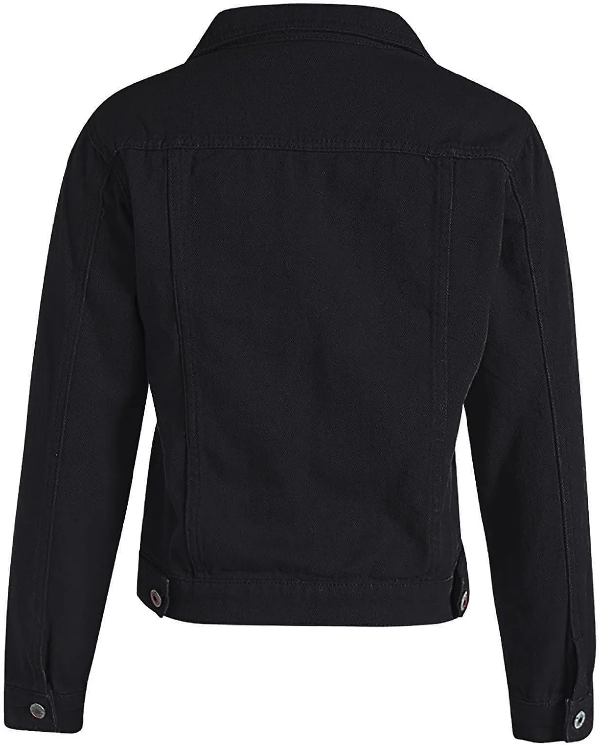 Denim Jacket for Women Plus Size Basic Button Down Casual Long Sleeve Trucker Jacket Cropped Jean Coat