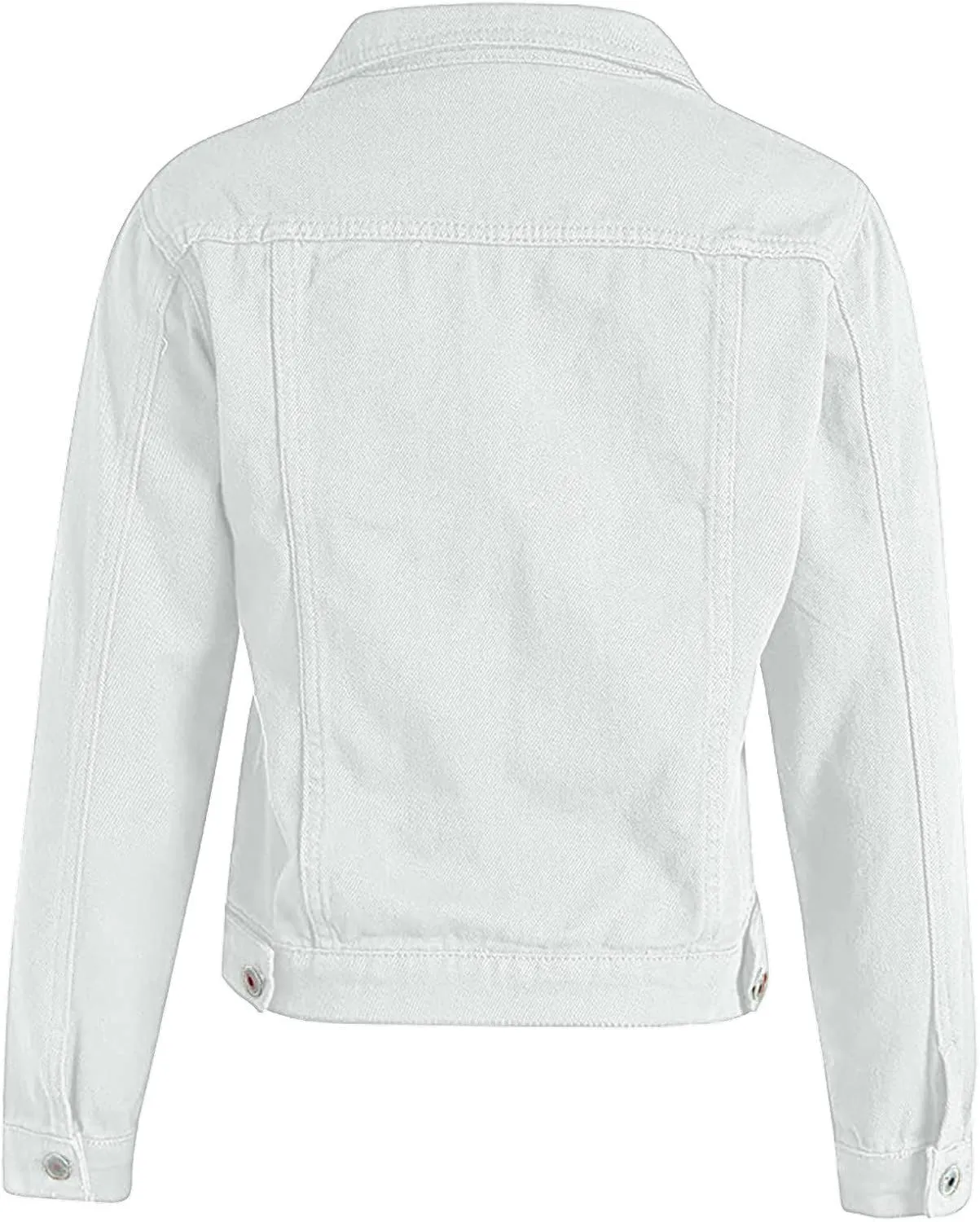 Denim Jacket for Women Plus Size Basic Button Down Casual Long Sleeve Trucker Jacket Cropped Jean Coat