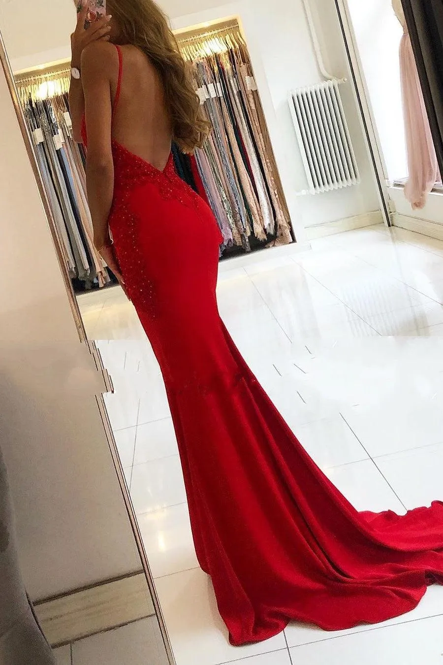 Designer Evening Dresses Long Red Prom Dresses