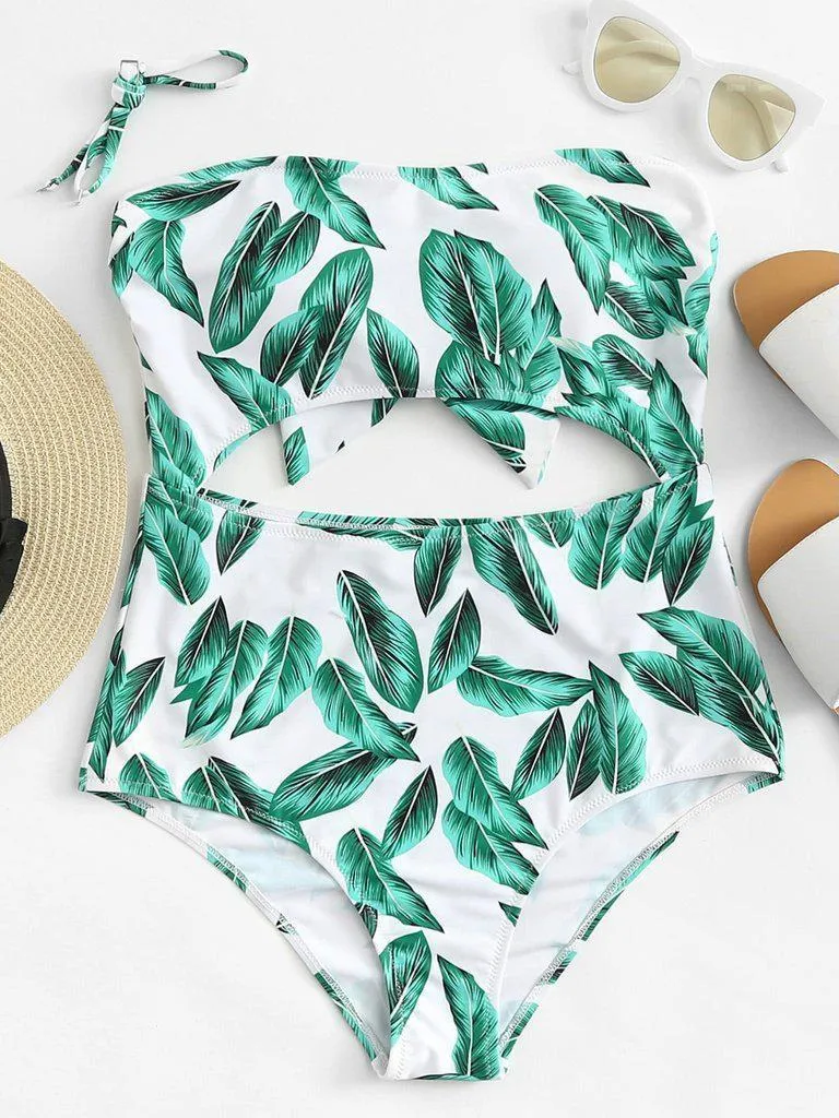 Detachable Straps Cut Out Swimsuit