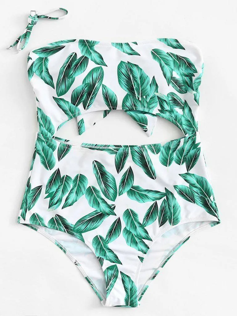 Detachable Straps Cut Out Swimsuit