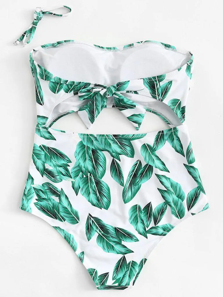 Detachable Straps Cut Out Swimsuit