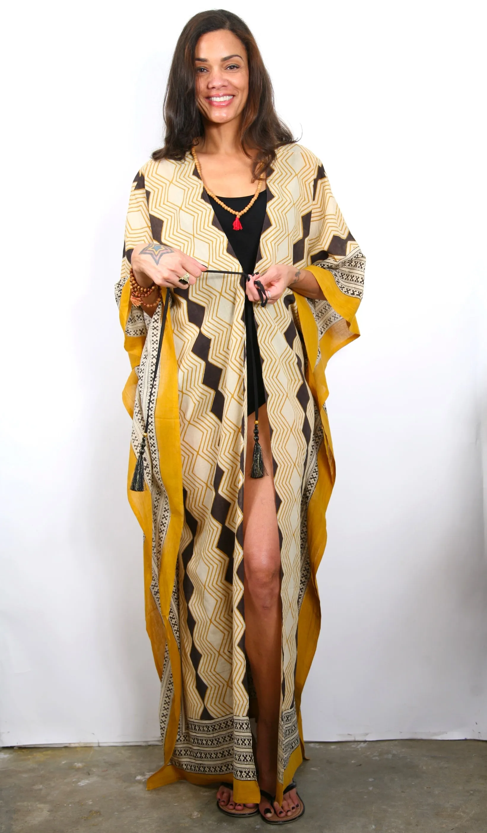 Diamond - Side Drape Cotton Kaftan