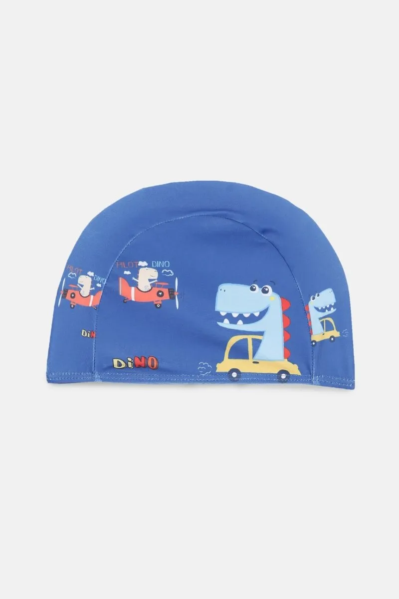 Dino Drive 'N' Dive Boys Swim Shorts With Cap Set