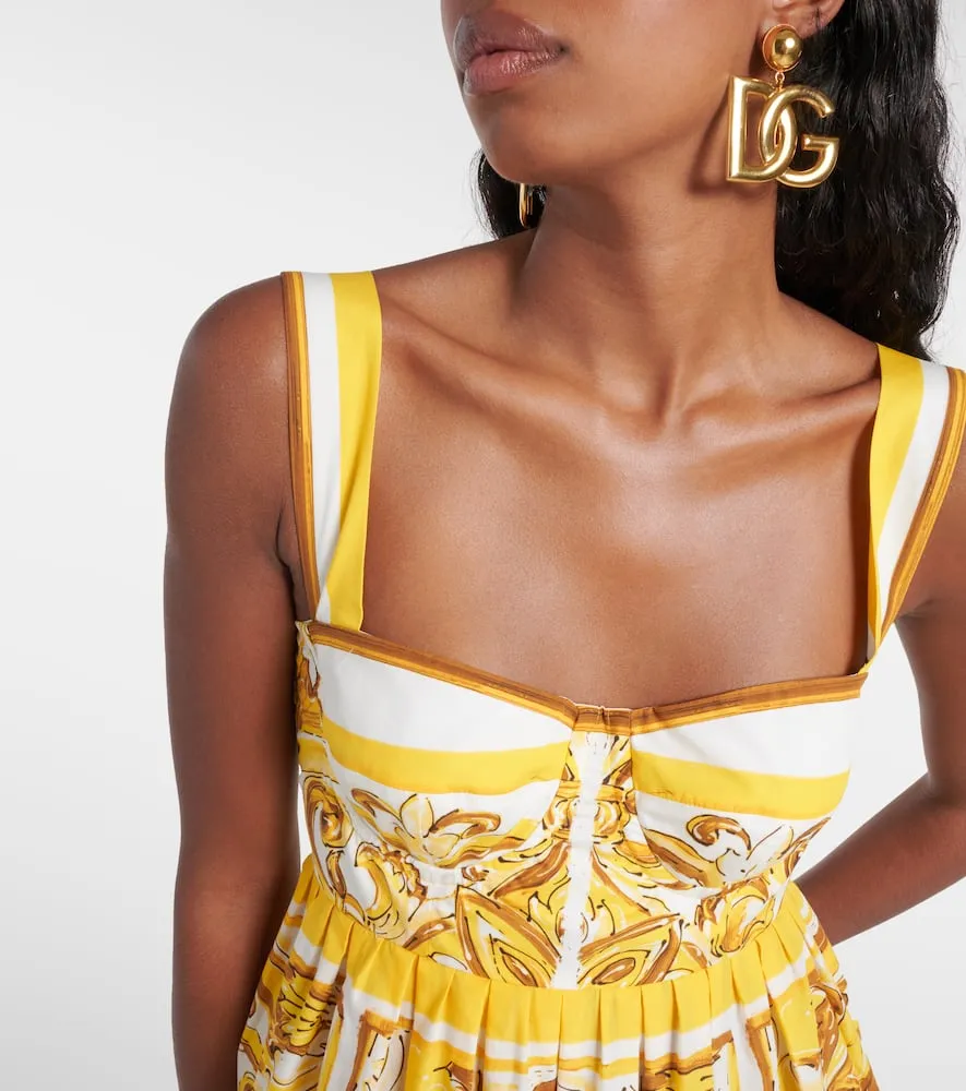 Dolce&Gabbana Majolica cotton poplin minidress