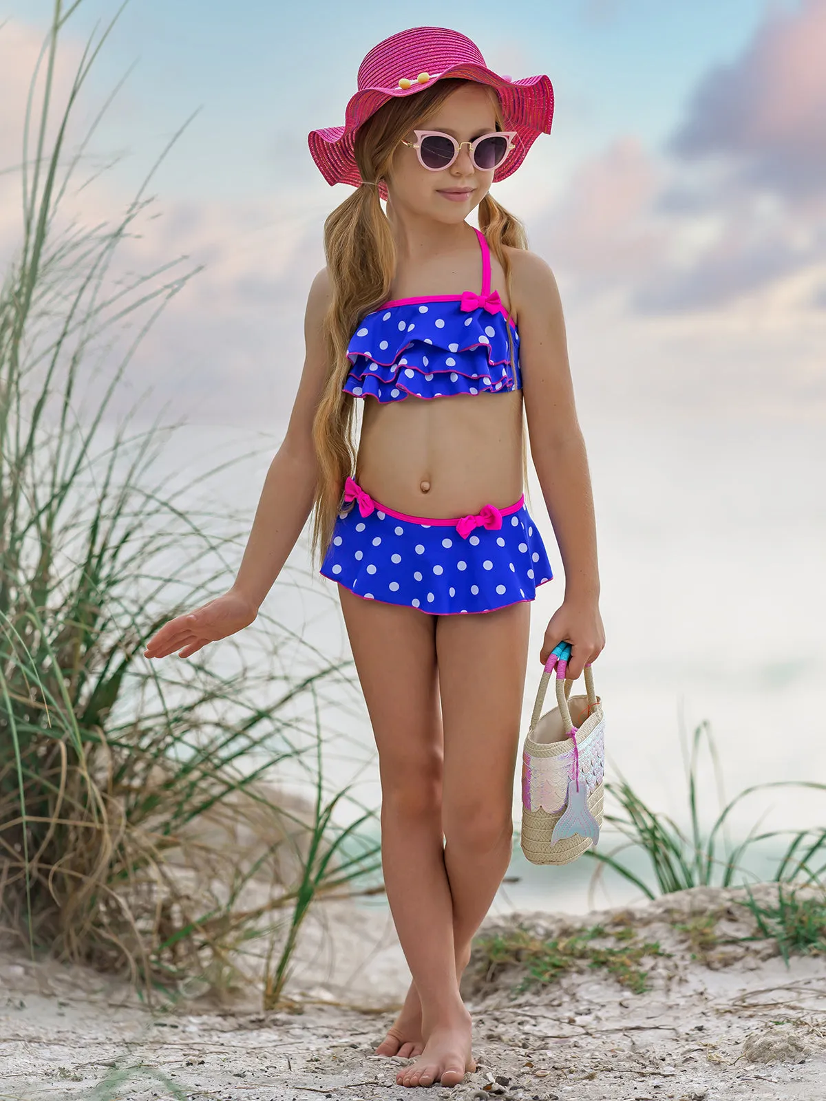Dots For Days Two Piece Skirted Swimsuit