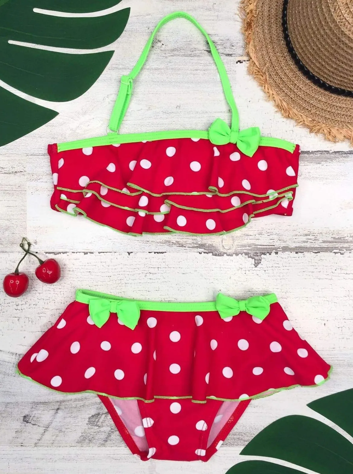 Dots For Days Two Piece Skirted Swimsuit