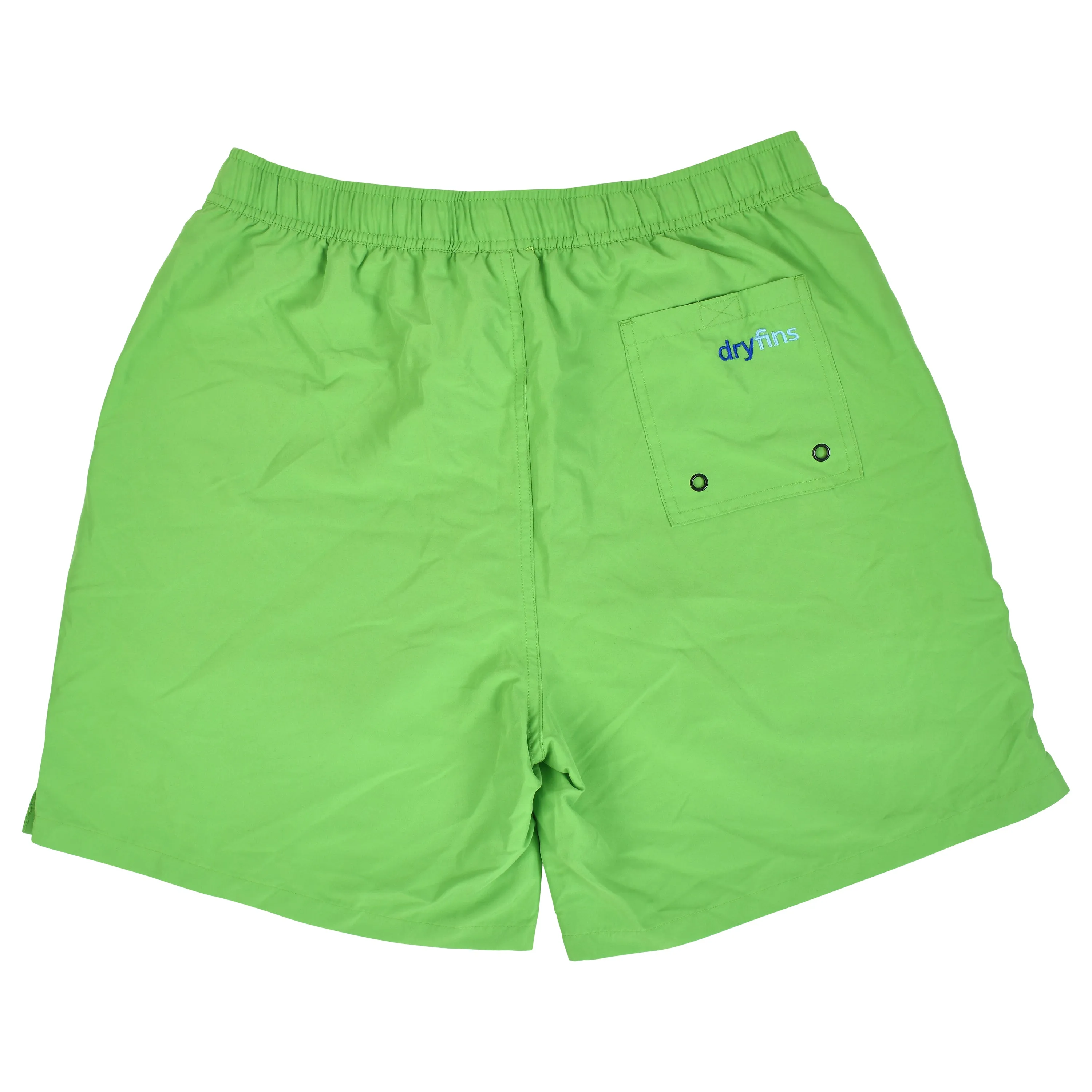 DryFins Boys Anti-Chafe Swim Trunks in Classic Green - Built-in Compression Liner