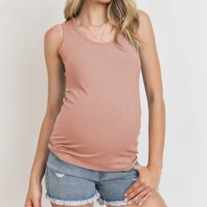 Effortless Maternity Tank Top in Mauve