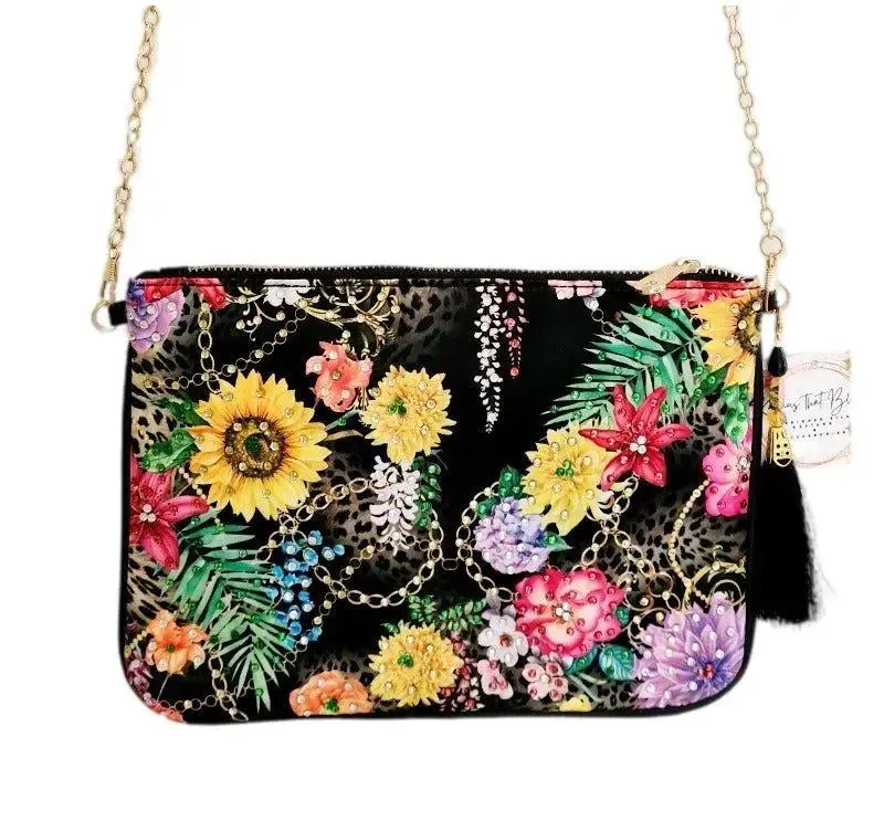 Embellished Clutch - Magic Forest (black) by Kaftans that Bling