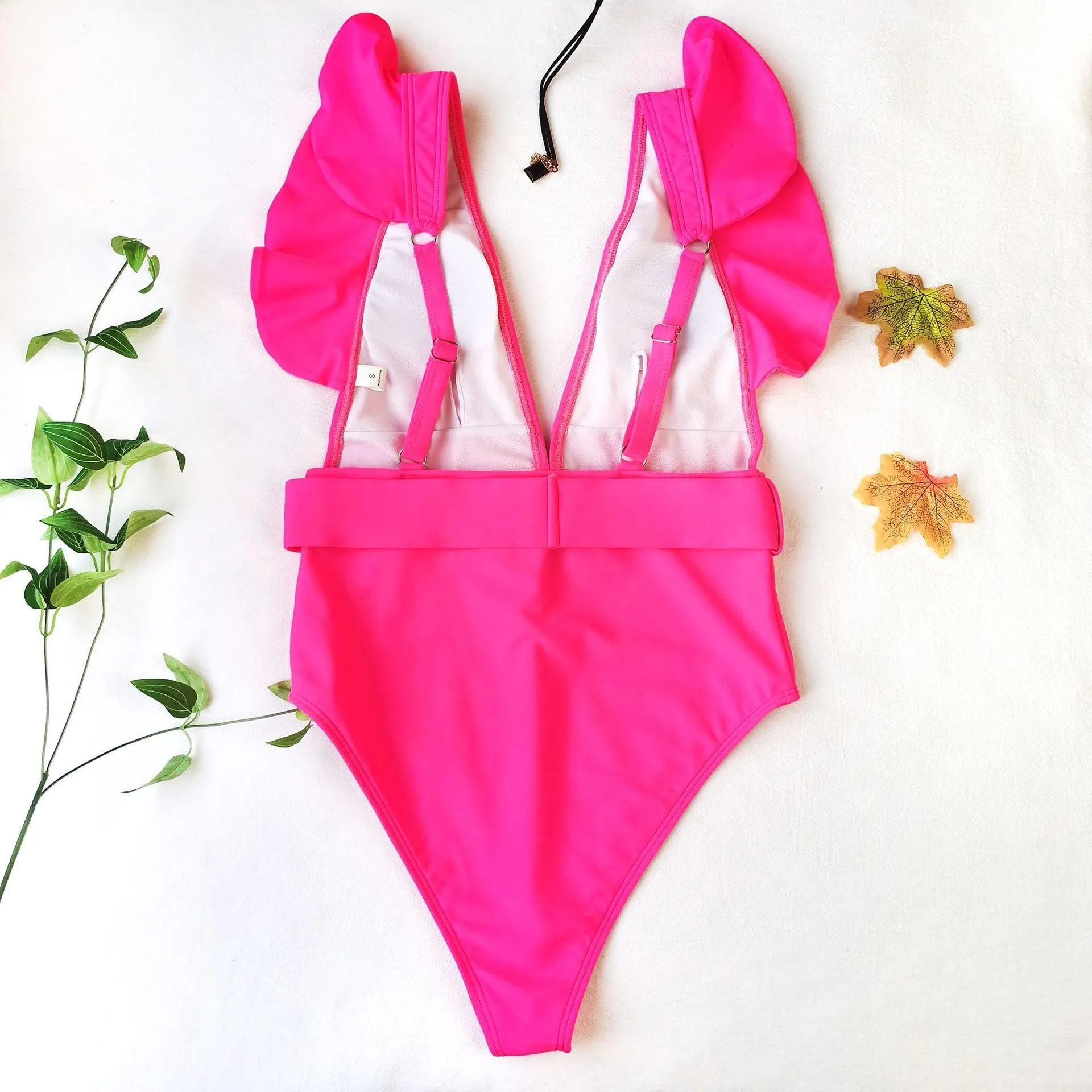 Emma Belted Swimsuit: Pink
