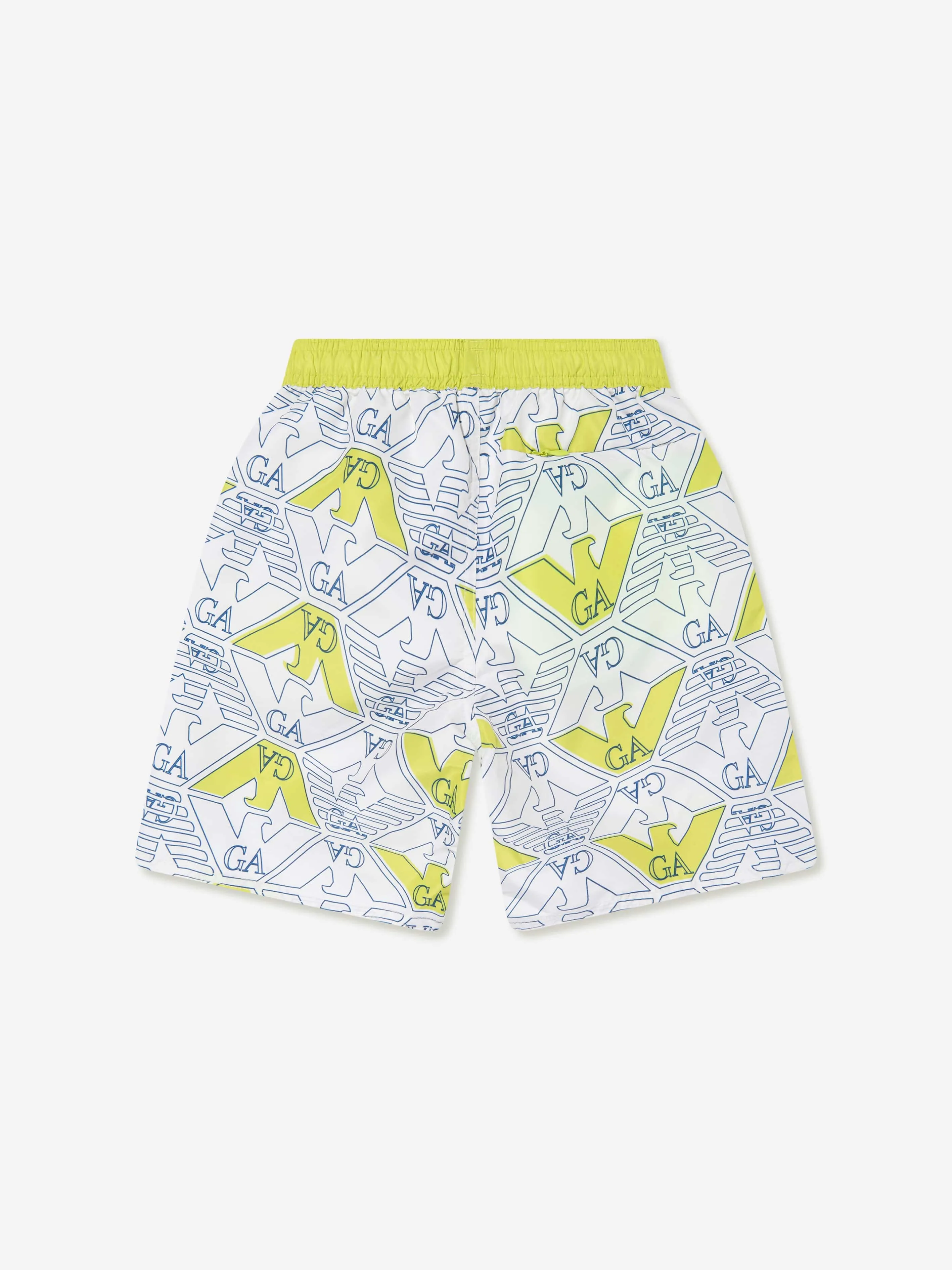 Emporio Armani Boys Logo Swim Shorts in White