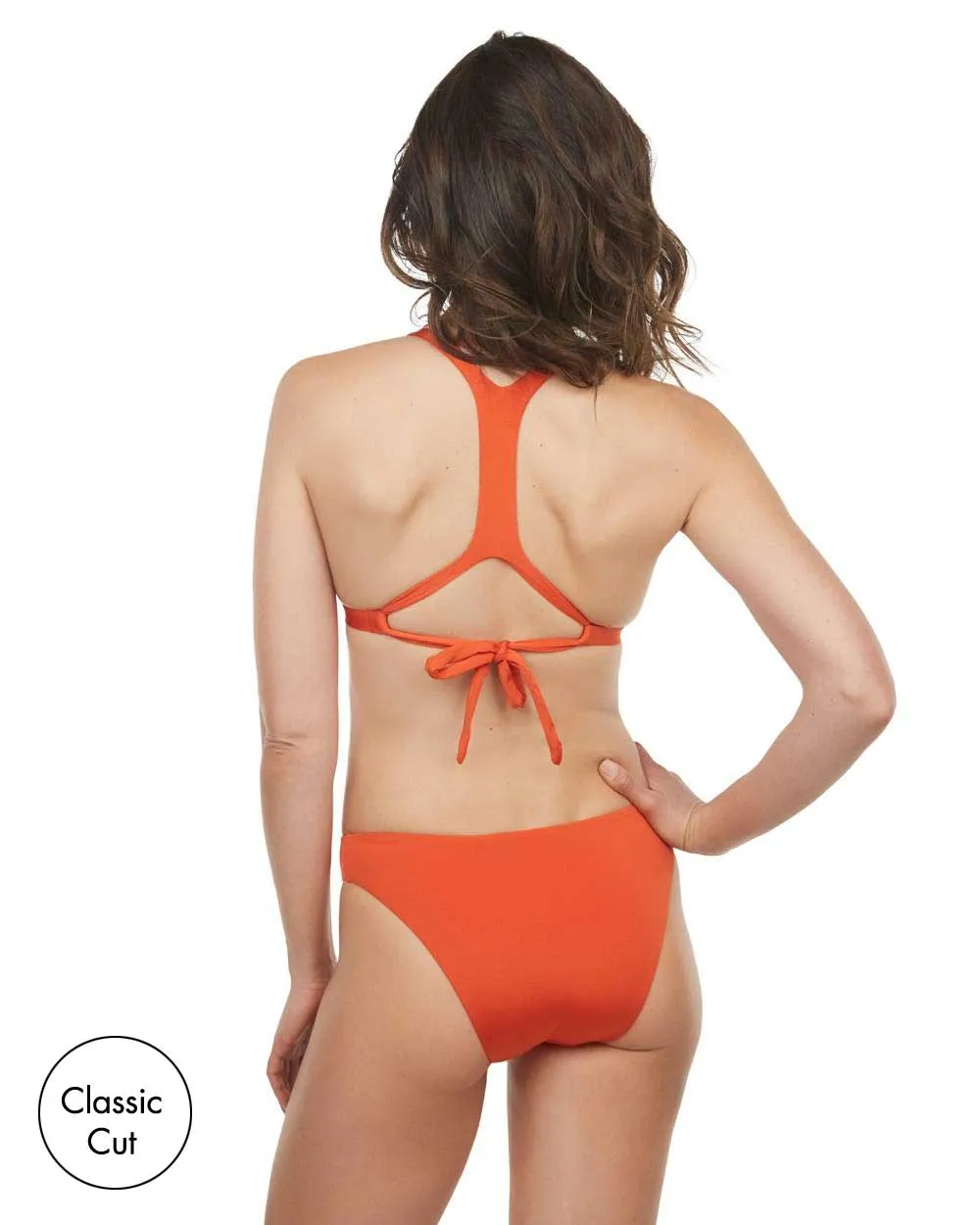 Envy Push Up® Racer Back Halter Top & High Leg Scoop Swim Bottom