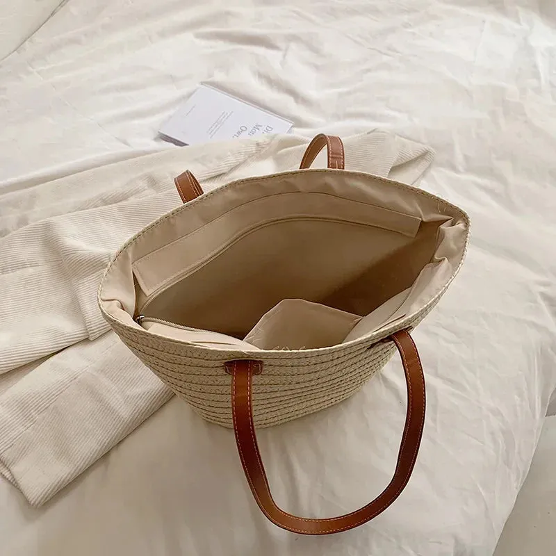 Essential Straw Beach Bag for Women