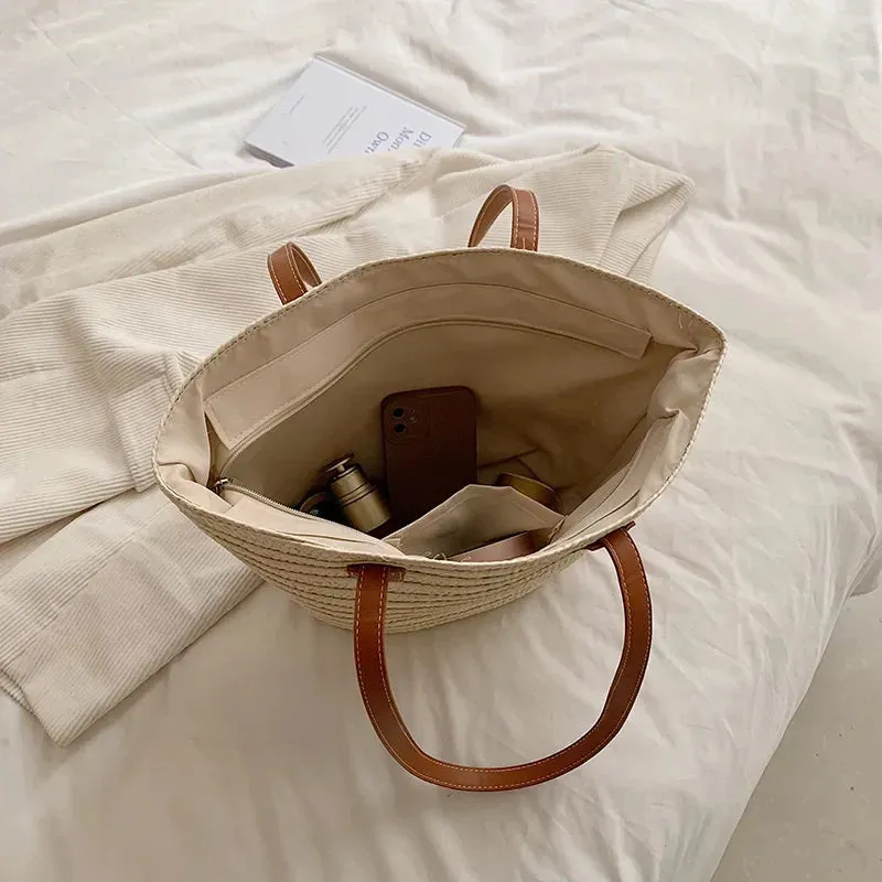 Essential Straw Beach Bag for Women
