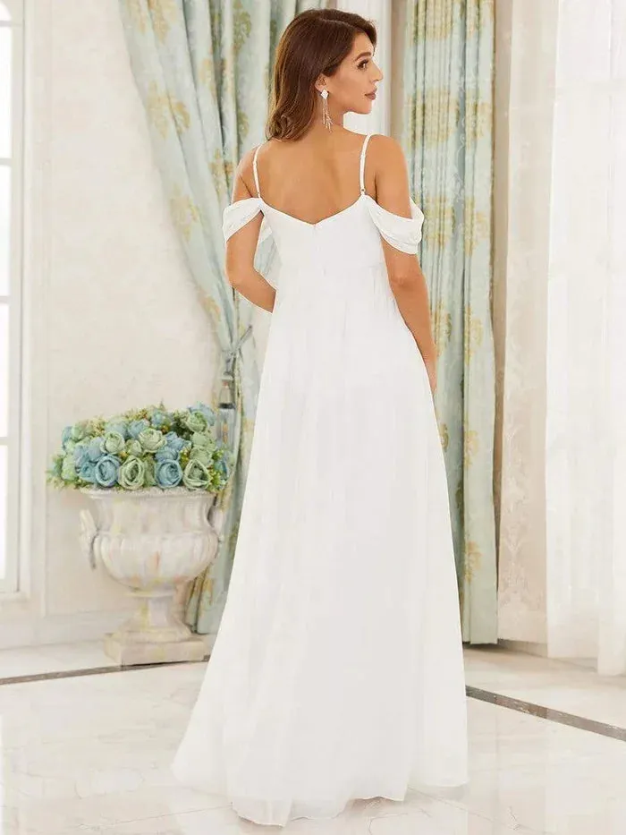 Evening Elegance Draped Maternity Gown for Special Occasions