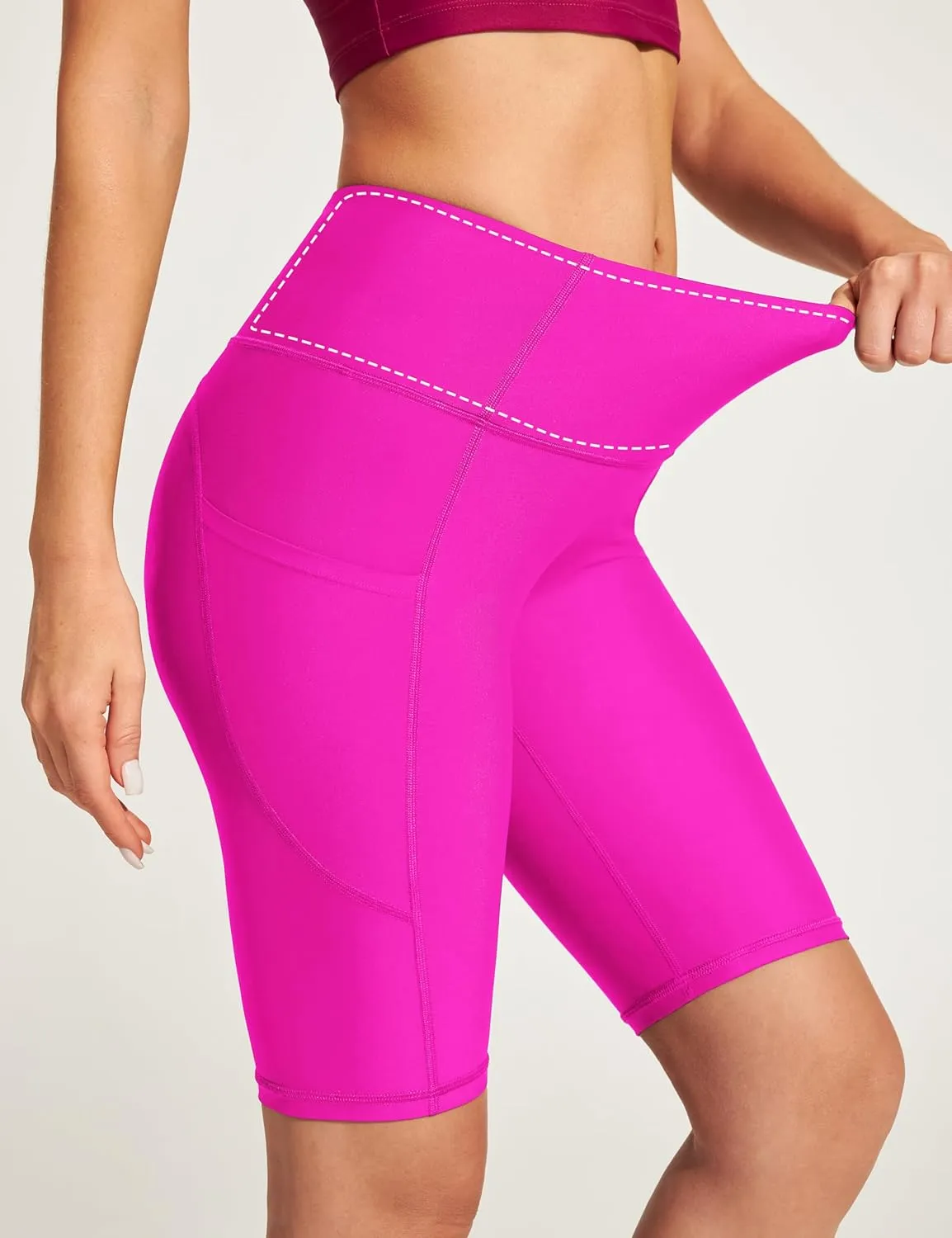 Ewedoos Women's Swim Shorts Tummy Control UPF50  High Waisted Swim Bottoms Long Swim Board Shorts for Women with Pockets