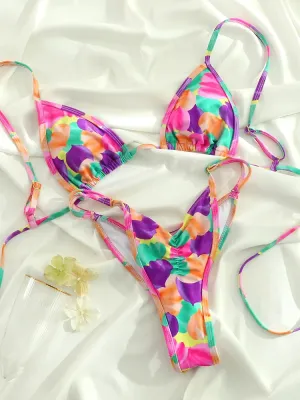Extreme Print Bikini for Women Cut Out Swimwear Low Waist Swimsuit Micro Bikinis Set Bathing Suit Triangle Beachwear 2024 - Buy Online at Best Prices in 2024