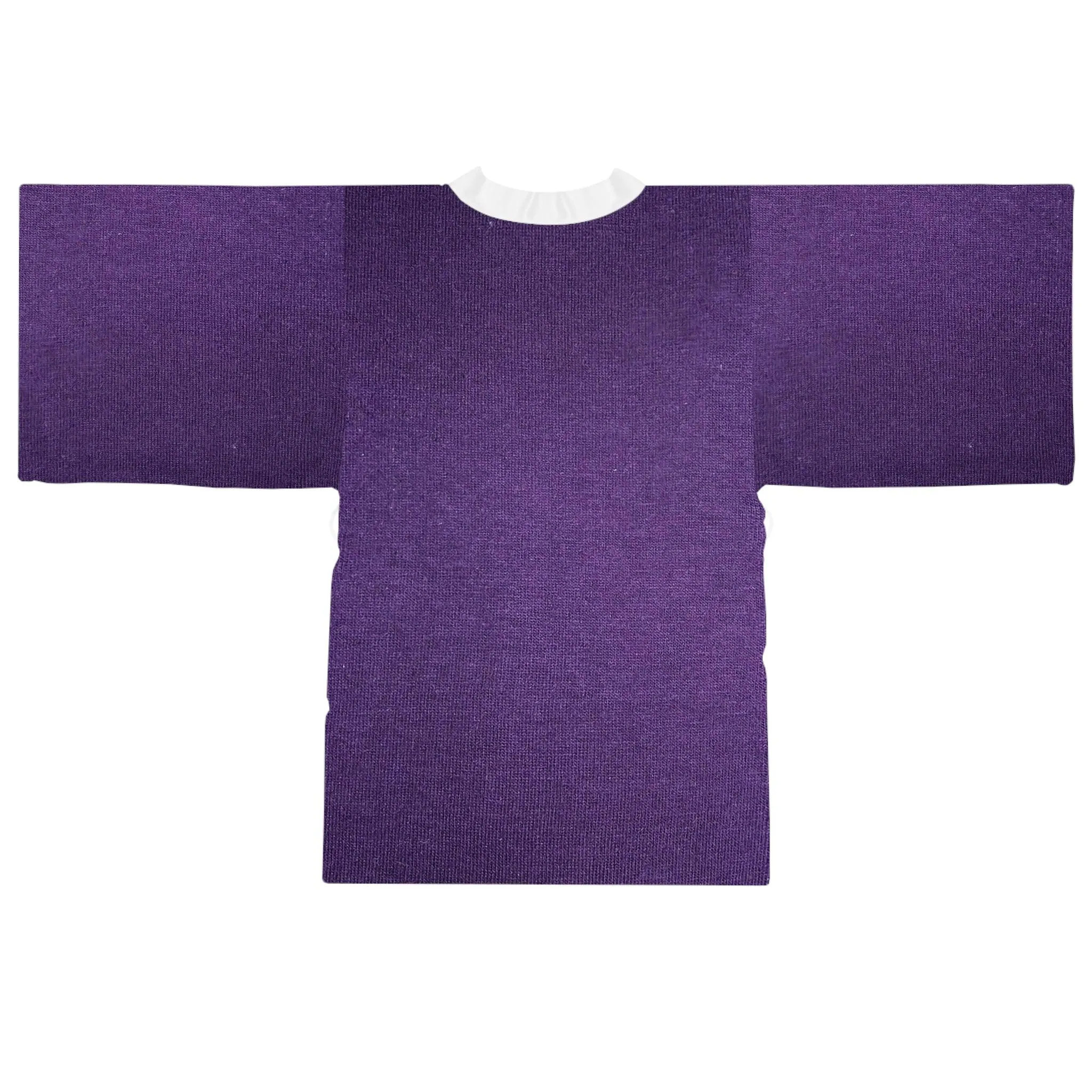 Faux Purple Silk Long Sleeve Kimono Robe