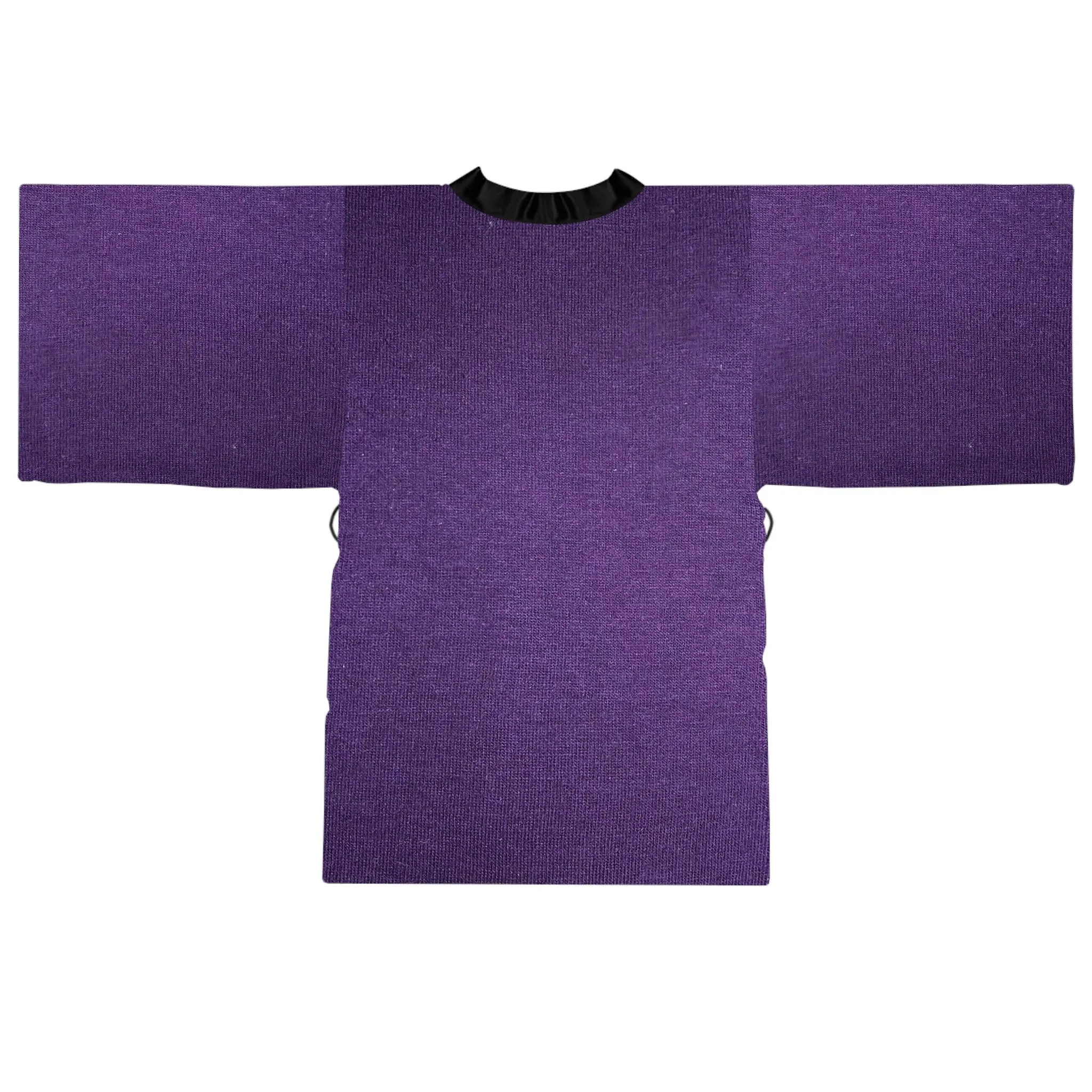 Faux Purple Silk Long Sleeve Kimono Robe
