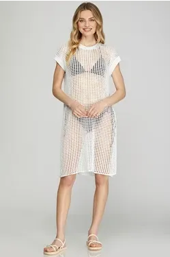 Fishnet Sweater Dress Cover Up