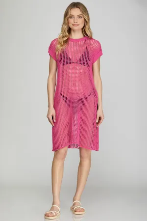 Fishnet Sweater Dress Cover Up