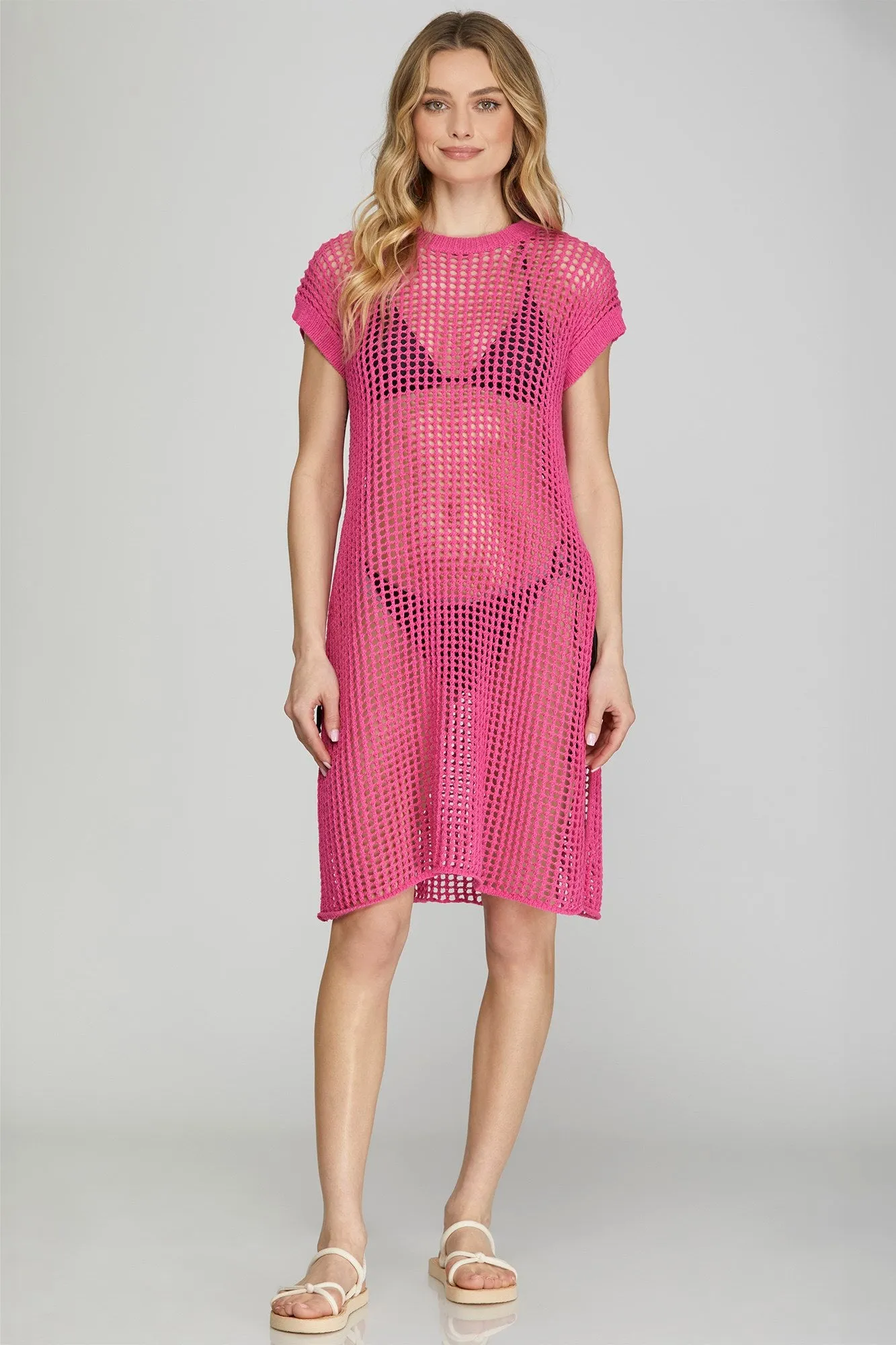 Fishnet Sweater Dress Cover Up