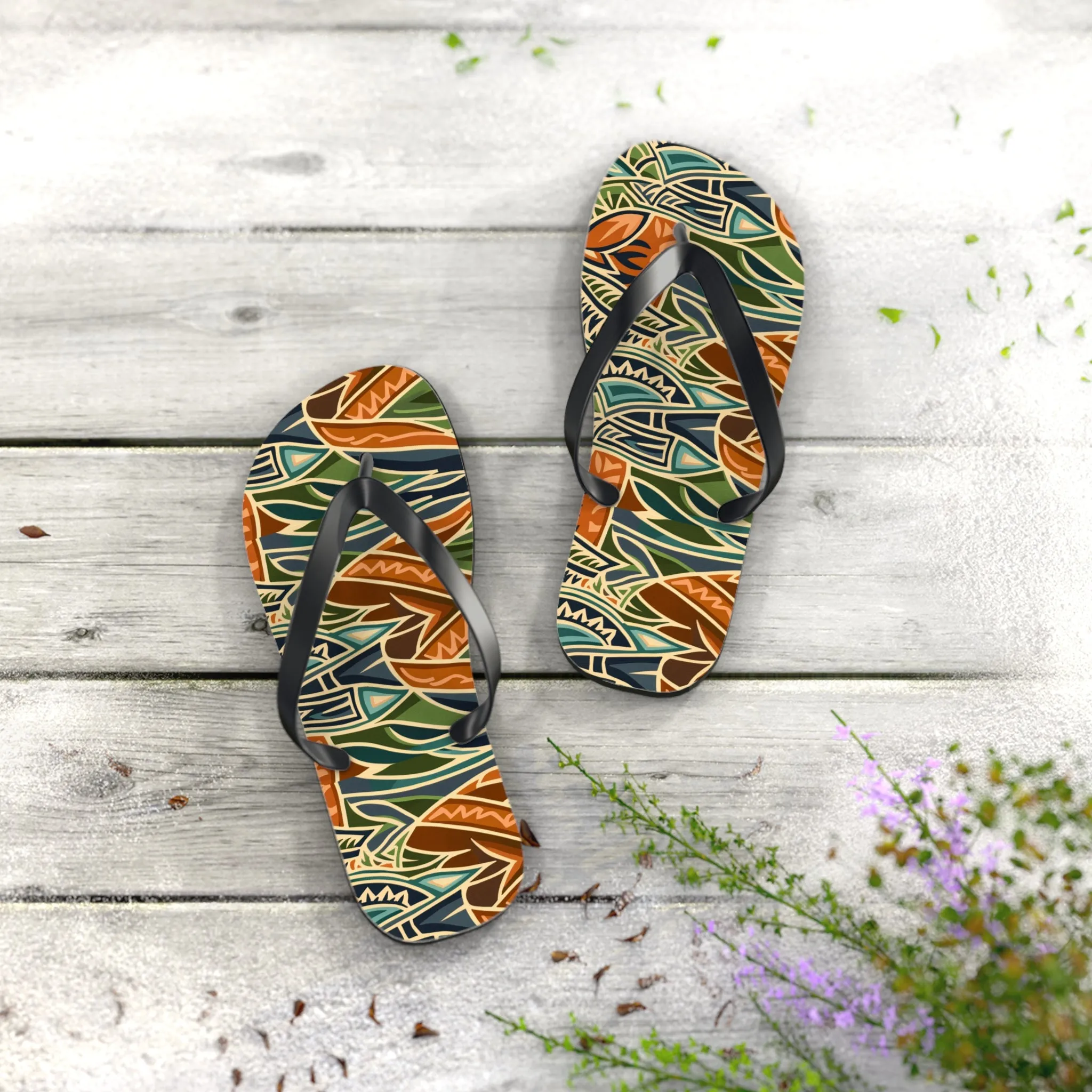 Flip Flops - Tribal Orange