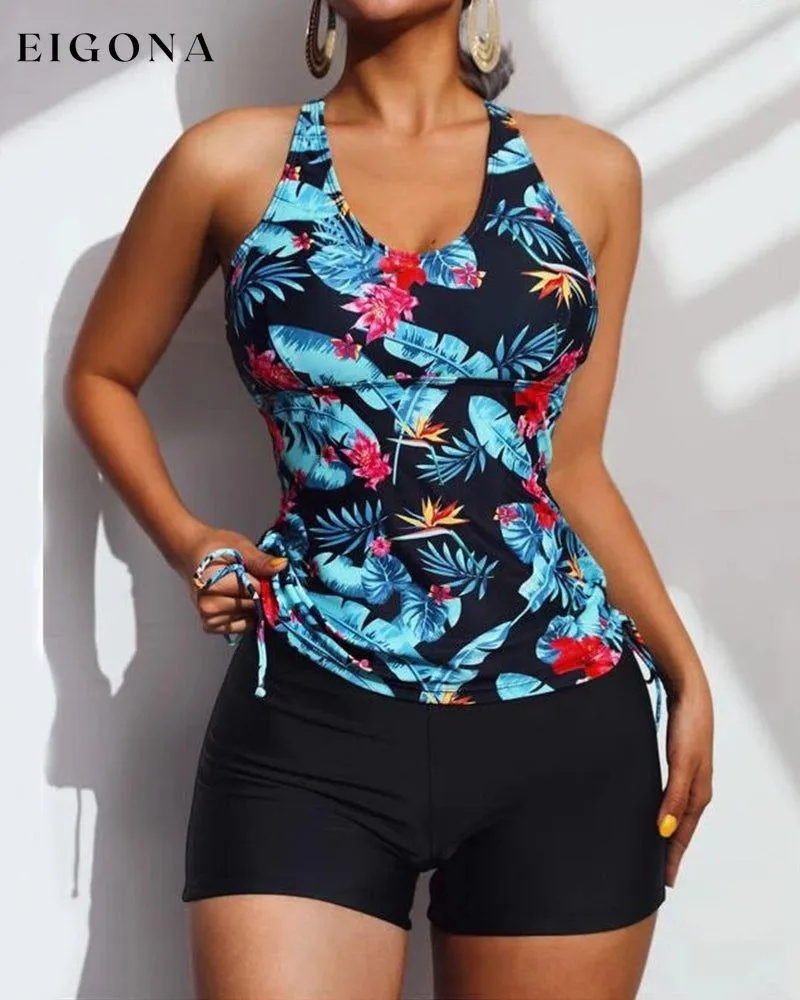 Floral and Leaves Print Tankinis