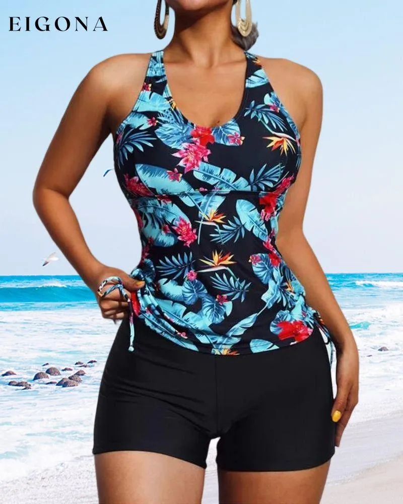 Floral and Leaves Print Tankinis