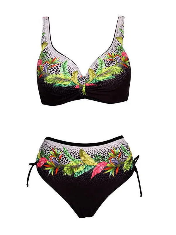 Floral High-Waisted Bikini Sets Sexy Push Up Swimsuit 2022