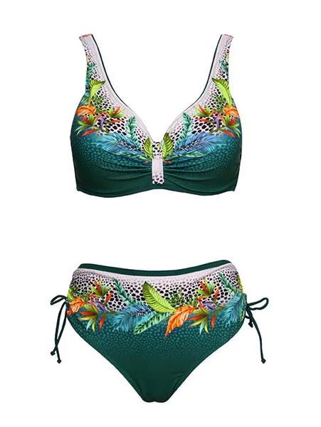 Floral High-Waisted Bikini Sets Sexy Push Up Swimsuit 2022