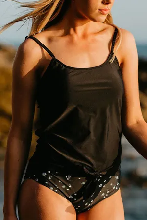 Floral Print Classic Knotted Tankini