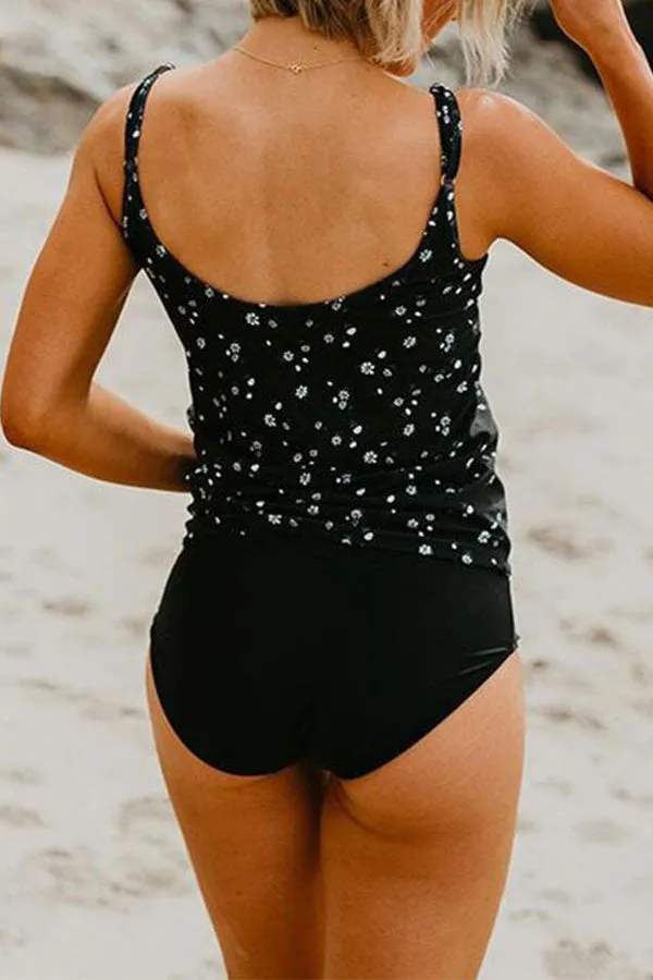 Floral Print Classic Knotted Tankini
