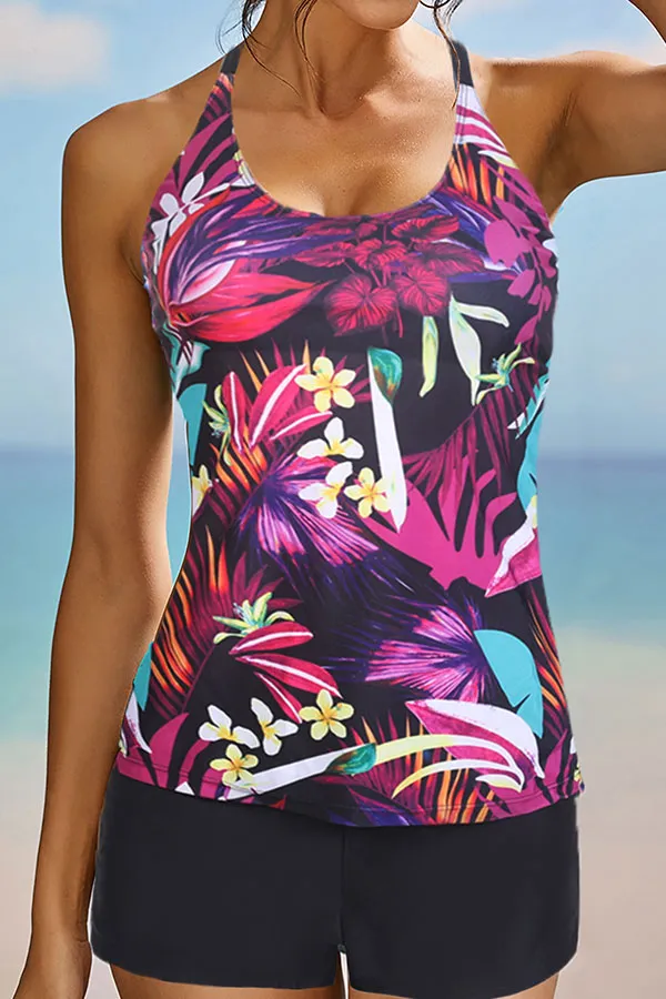 Floral Print  Feminine Tankini