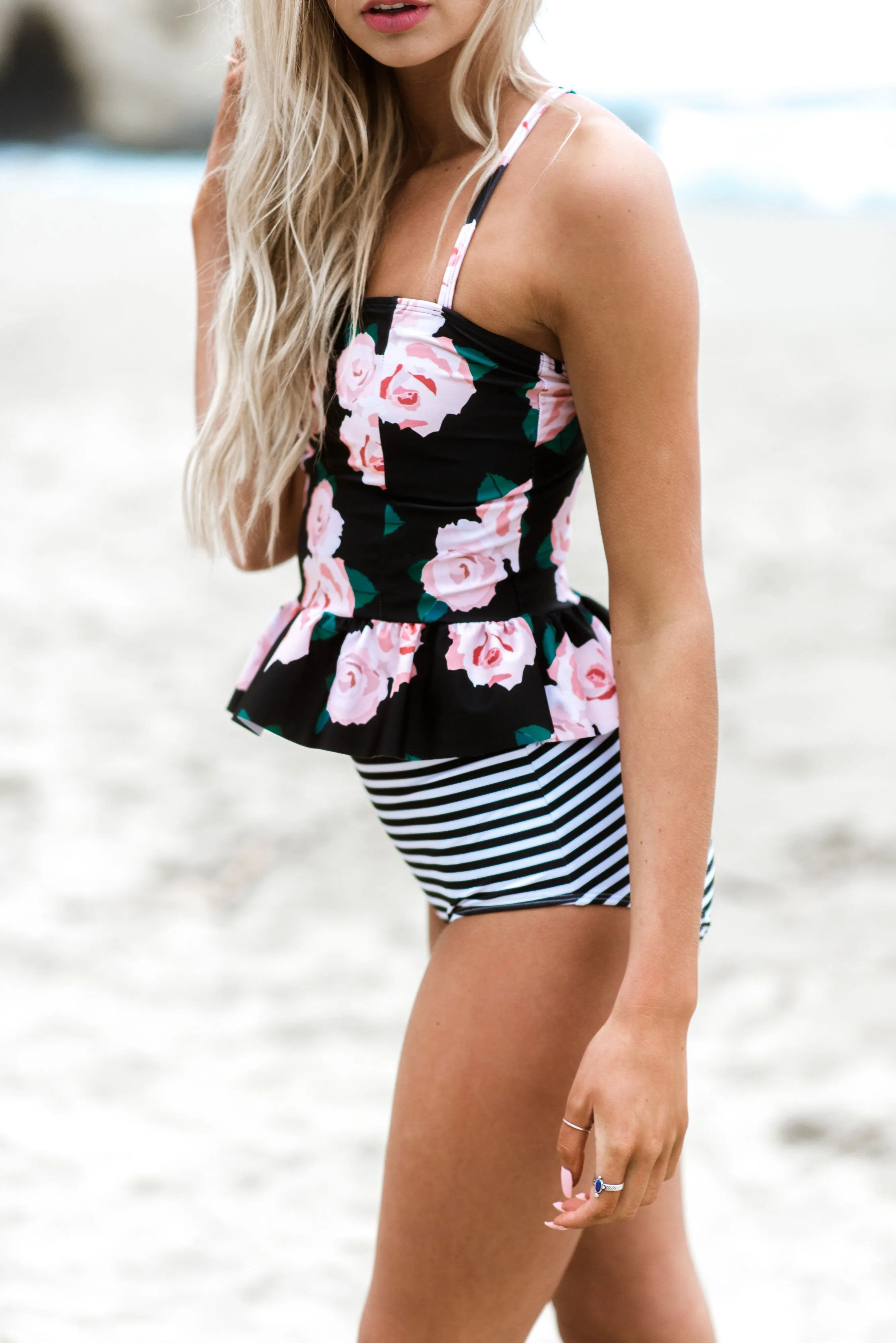 Floral Print Laid Back High Waisted Tankini